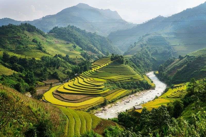 Berggebied in noord Vietnam<br>